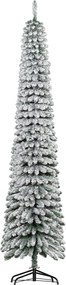 HOMCOM Árvore de Natal Estreita Nevada 240 cm com 603 Ramos e Suporte Metálico Dobrável para Sala de Estar, Interior, Verde | Aosom Portugal