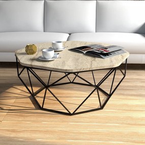 Mesa de Centro Diamond – Travertine – 90 x 38 x 90 cm