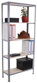 Estante com 5 Prateleiras madeira SIMONHOME CLICK PLYWOOD MINI 5/300 CINZENTA/BÉTULA Capacidade P/ prateleira 150 Kg Dimensões 1800x800x300 mm