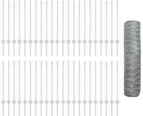 Postes de Cerca vidaXL 11 pcs U-Channel 80 cm Aço Galvanizado