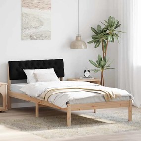 vidaXL Estrutura da cama com cabeceira Castanho e preto 100 x 200 cm