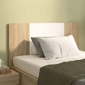 vidaXL Cabeceira cama 120x1,5x80 cm derivados madeira branco/sonoma