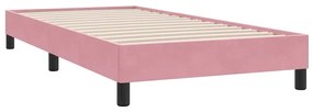 Estrutura de cama com colchão 100x220 cm veludo rosa