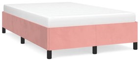 vidaXL Estrutura de cama com colchão 120x190 cm veludo rosa