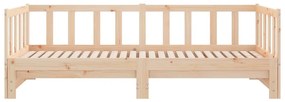 Sofá-cama de puxar 2x(80x200) cm madeira de pinho maciça
