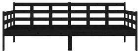 Sofá-cama 90x190 cm madeira de pinho maciça preto