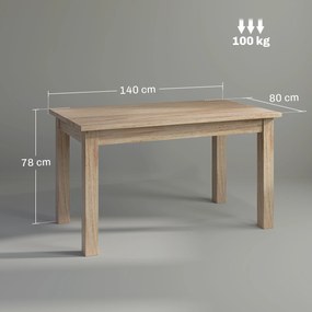 Mesa de Jantar Mesa Retangular para 6 Pessoas Mesa de Refeição para Cozinha Sala de Jantar 140x80x78 cm Madeira