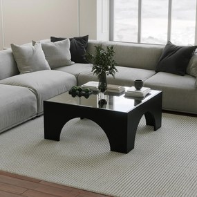Mesa de Café Seine - Preto Transparente - 80x35x80 cm