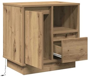 Camas de Cabeceira com LED 2 pcs Carvalho Artesanal 50x34,5x50 cm
