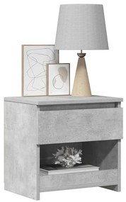 Mesa de cabeceira 40x30x39 cm contraplacado cinzento cimento