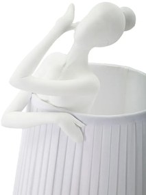 Candeeiro de Mesa "Ballet" — Ø 29x25x62,5 cm — Resina Branca e Abat-jo