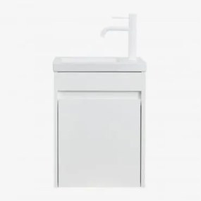 Conjunto De Móvel De Casa De Banho Em Madeira Com Lavatório Integrado Narek Branco & Sem Espelho & Branco ↑20 Cm - Sklum