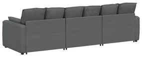 Sofá modular com almofadas cinzento-escuro