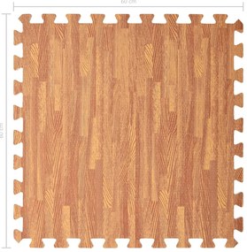 Tapetes de chão 6 pcs 2,16 ㎡ espuma de EVA grãos madeira