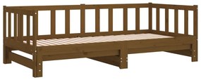 Estrutura sofá-cama de puxar 2x(90x190)cm pinho maciço castanho