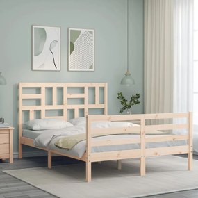 Estrutura de cama com cabeceira 120x200 cmmadeira maciça