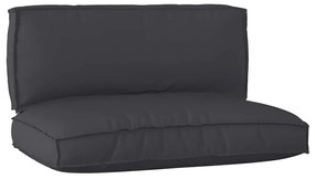 Conjunto de Almofadas em Paletes 2 Peças Preto Tecido Oxford
