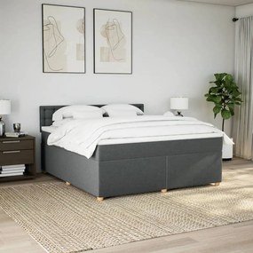 Cama com molas/colchão 180x200 cm tecido cinzento-escuro