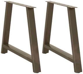 Pés de mesa de jantar em formato A, 2 peças, 90x (72-73) cm, aço