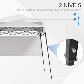 Outsunny Tenda Dobrável 220x220x200 cm Tenda Dobrável com 1 Parede Lat