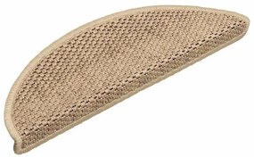 Tapetes escada adesivos aspeto sisal 15 pcs 56x17x3cm cor areia