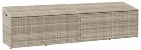 vidaXL Caixa de arrumação p/ jardim 220x50x58 cm vime PE cinza-claro