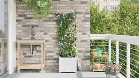 Plantadores de Jardim vidaXL com Sistema de Irrigação Branca