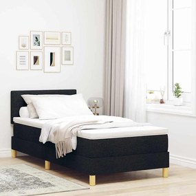 vidaXL Cama Box com Colchão Preta 80x200 cm em Tecido