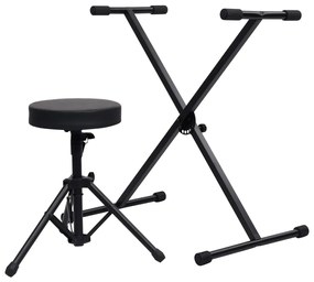 vidaXL Conjunto de banco e suporte para teclado