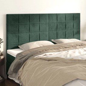 vidaXL Cabeceira Verde Escuro 160x5x118/128 cm Veludo