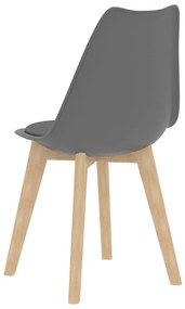Cadeiras de jantar 4 pcs plástico cinzento
