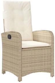 9 pcs conjunto de jantar p/ jardim com almofadões vime PE bege