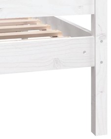 Estrutura de cama 140x190 cm madeira maciça branco