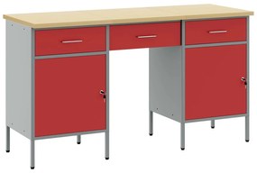 Conjunto de Armário e Mesa de Trabalho vidaXL 3 Peças em Madeira e Aço