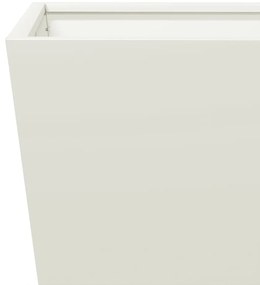 Vaso/floreira de jardim 50x50x50 cm aço branco