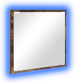 Espelho de Casa de Banho LED Carvalho Fumado 40x8.5x37 cm Madeira Enge