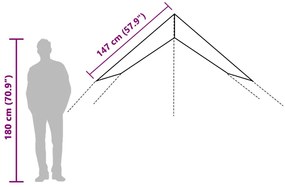 Lona de campismo 500x294 cm impermeável cinzento e laranja