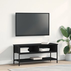 Cabide de TV vidaXL Preto Carvalho 100x35x45 cm Madeira de Engenharia