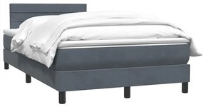 Cama boxspring com colchão 120x220 cm veludo cinzento-escuro