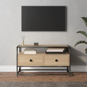vidaXL Móvel de TV 80x35x45 cm derivados de madeira carvalho sonoma