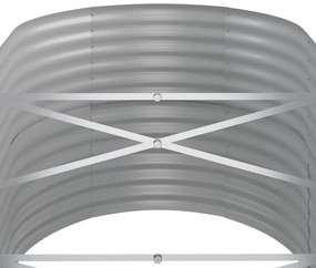 Canteiro elevado jardim 368x80x68cm aço revestido a pó cinzento