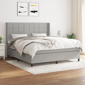 vidaXL Cama com molas/colchão 180x200 cm tecido cinzento-claro