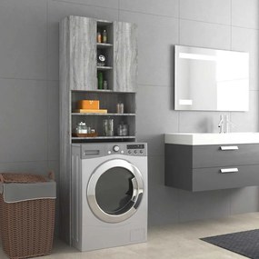 Armário máquina de lavar roupa 64x25,5x190 cm sonoma cinza