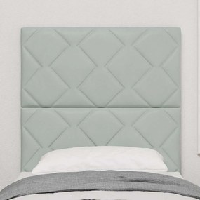 Cabeceira Design Blocos de Diamante Cinza Claro 80 cm Veludo