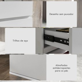 HOMCOM Cómoda com 5 Gavetas de Madeira Cómoda de Dormitório Cómoda Branca para Sala de Estar Estilo Moderno 53x33x100 cm Branco