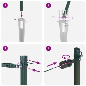 Postes de Cerca vidaXL com Espigão 26 pcs Ø32 mm 160 cm em Aço Galvani