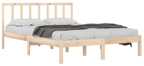 Estrutura de cama dupla pequena 4FT 120x190 cm pinho maciço