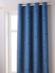 Agora -15%: Cortinado opaco, com ilhós, fosforescente e estampado com planetas azul medio estampado