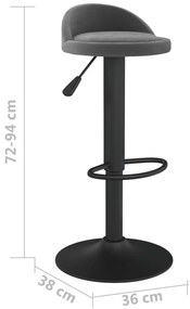 Bancos de bar 2 pcs veludo cinzento-escuro