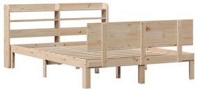 Estrutura de cama com cabeceira 140x200 cm pinho maciço